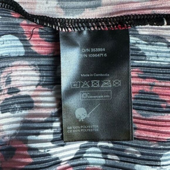 MONKL Women's Cut Plisse Red Floral Print Tie Front Bell Sleeve Cardigan Size S - Picture 8 of 8